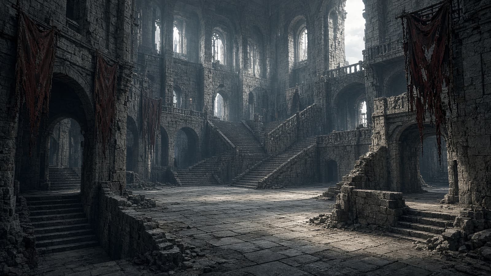 Arène esport plongée dans la pénombre avant le coup d’envoi d’un match